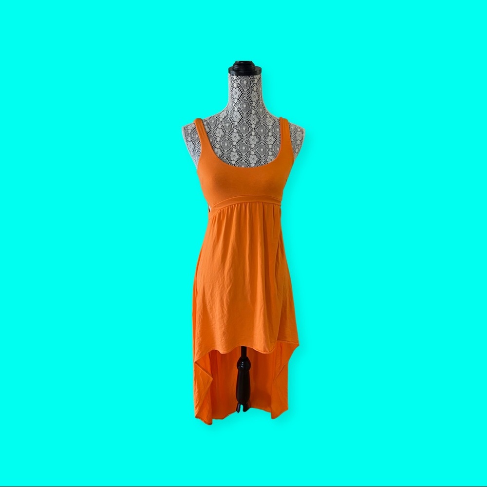 Bebe Neon Orange Cut-out Dress- Size XXS